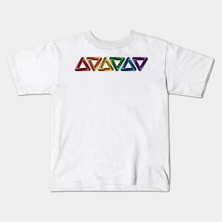 LGBTQ Rainbow pride twisted triangles optical illusions Kids T-Shirt